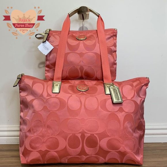 Coach Handbags - 🧡Coach Signature Nylon Bag & Snap Pouch🧡